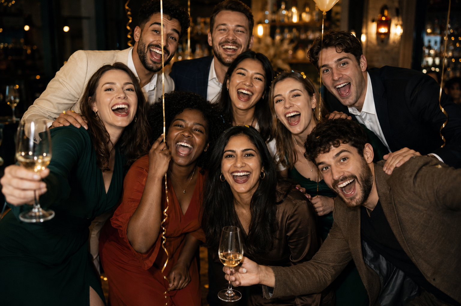 Guests celebrating together at an event